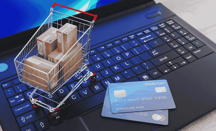 e commerce con carta di credito e carrello