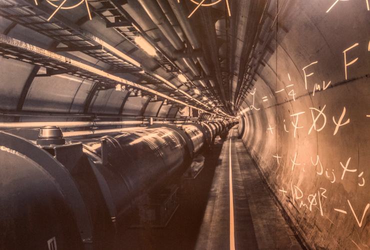 Illustrazione della sezione di un tunnel del CERN (Canva FOTO) - sciencecue.it