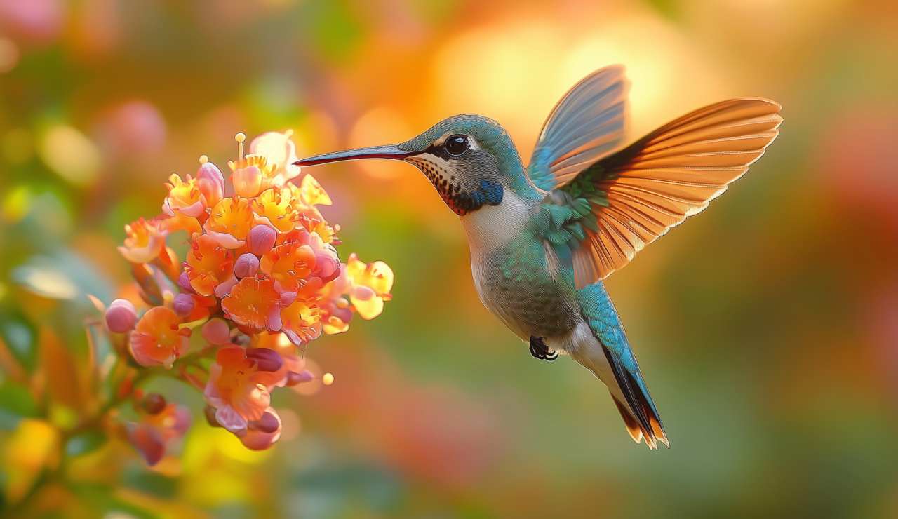 colibri davanti a un fiore