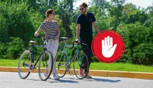 andare in bici è vietato