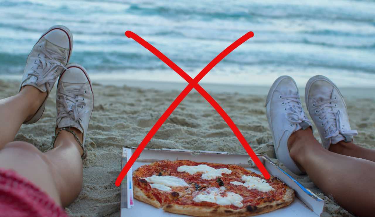 No cibo in spiaggia