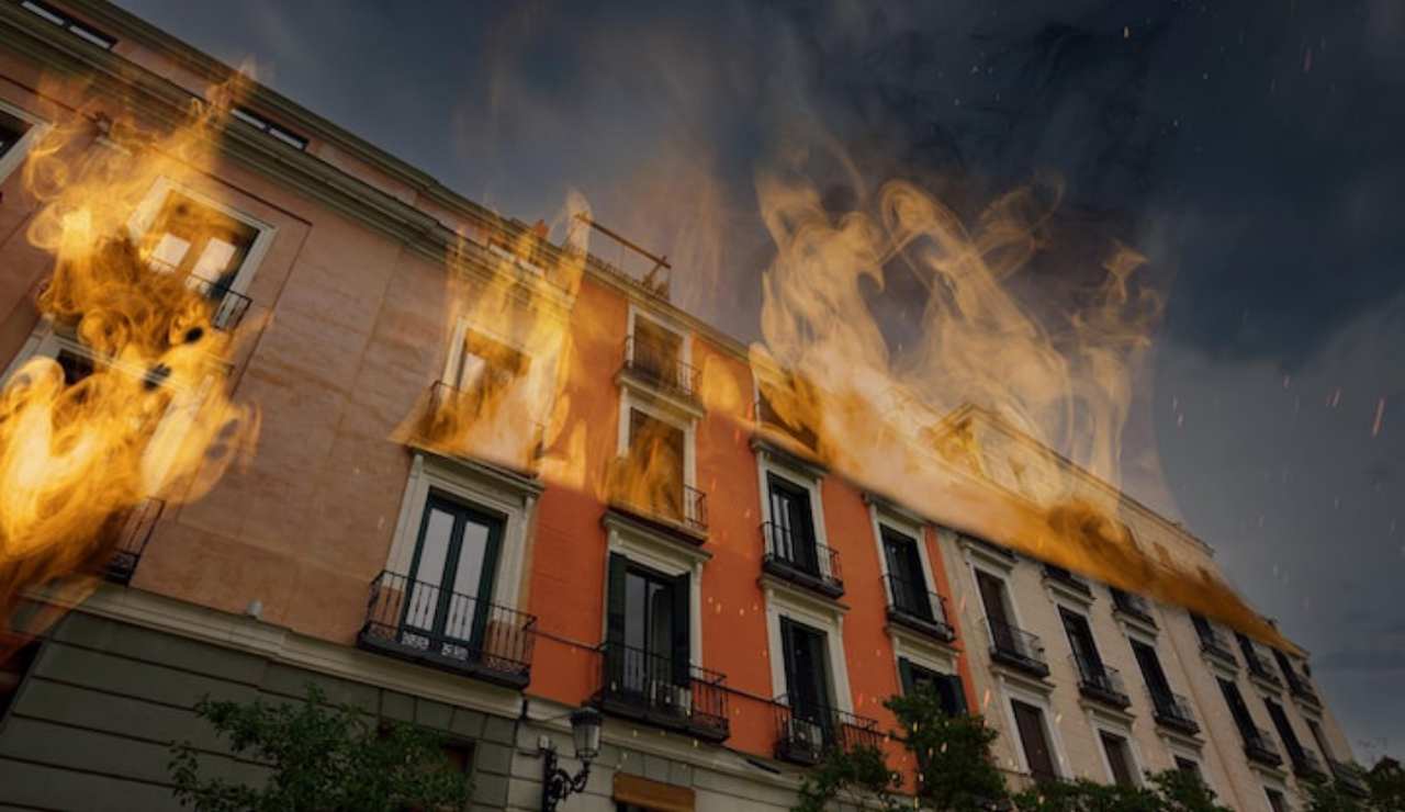 Incendio nel palazzo